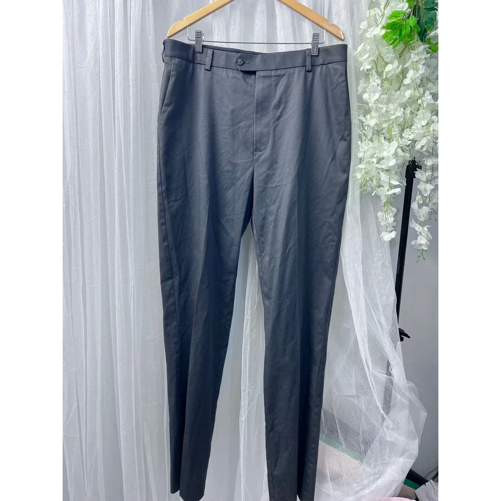 Roundtree & Yorke TravelSmart Mens Grey  Chino Pants 36x36 CoreComfort